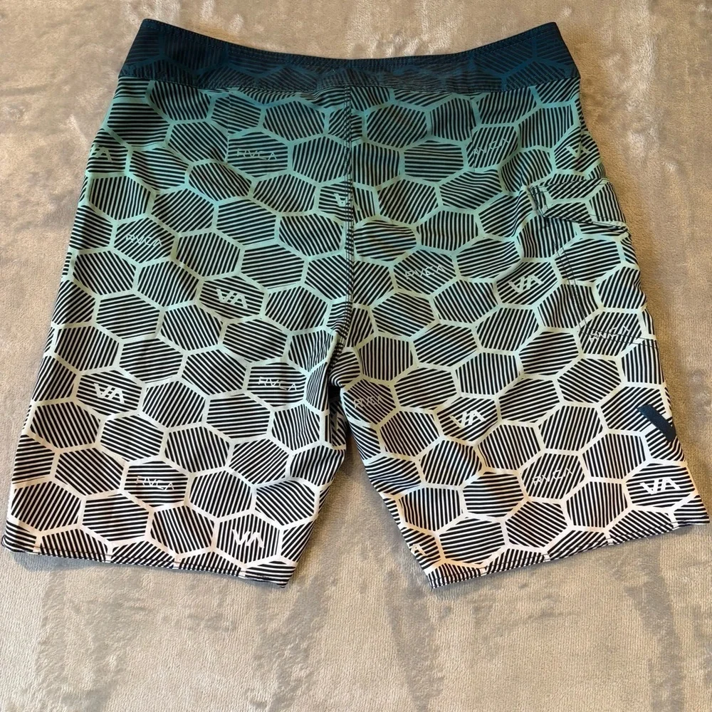 RVCA Geometric Boxy Swim Board Shorts Ombré Mn’s 36